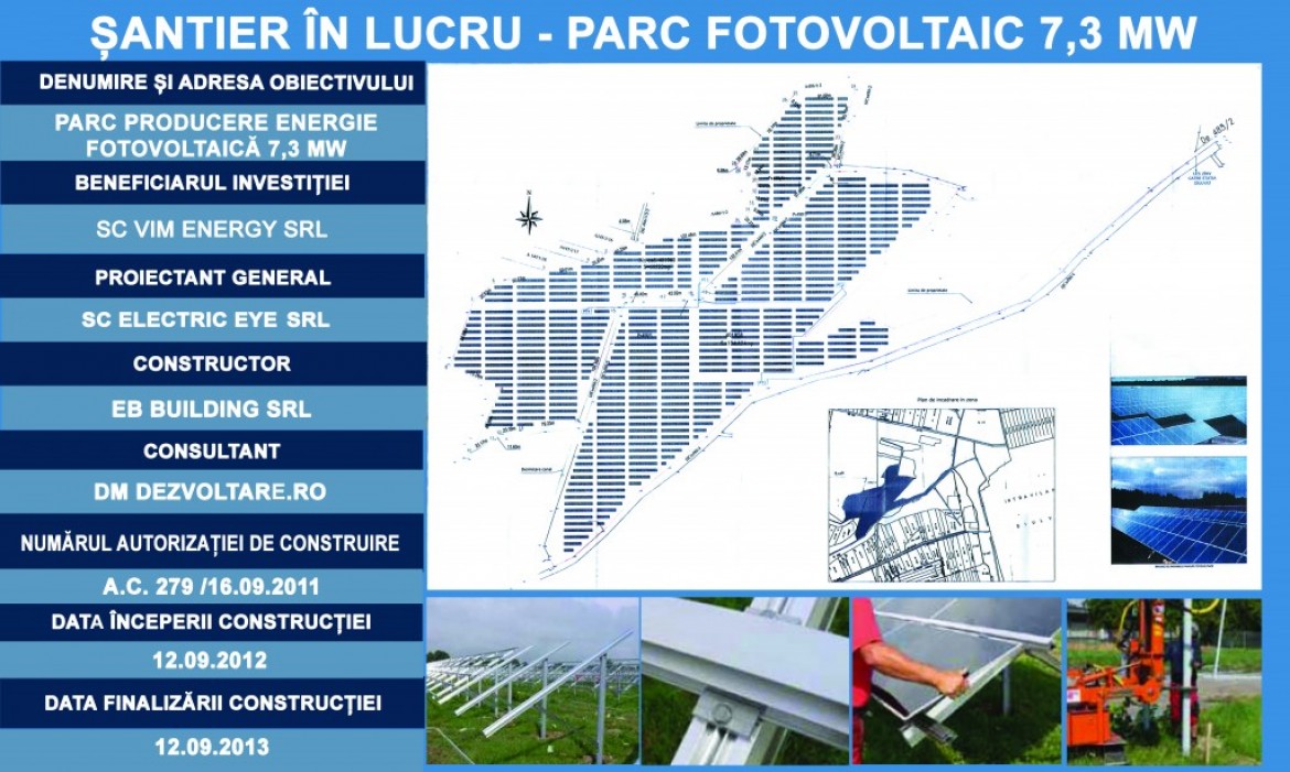 CONSTRUIRE PARC PENTRU PRODUCEREA DE ENERGIE FOTOVOLTAICA IN LOCALITATEA GIULVAZ DE 7,3 MW – Consultant
